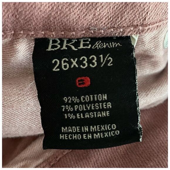 BKE Payton Mauve Raw Hem Skinny Jeans Sz 26 Long - Picture 7 of 8